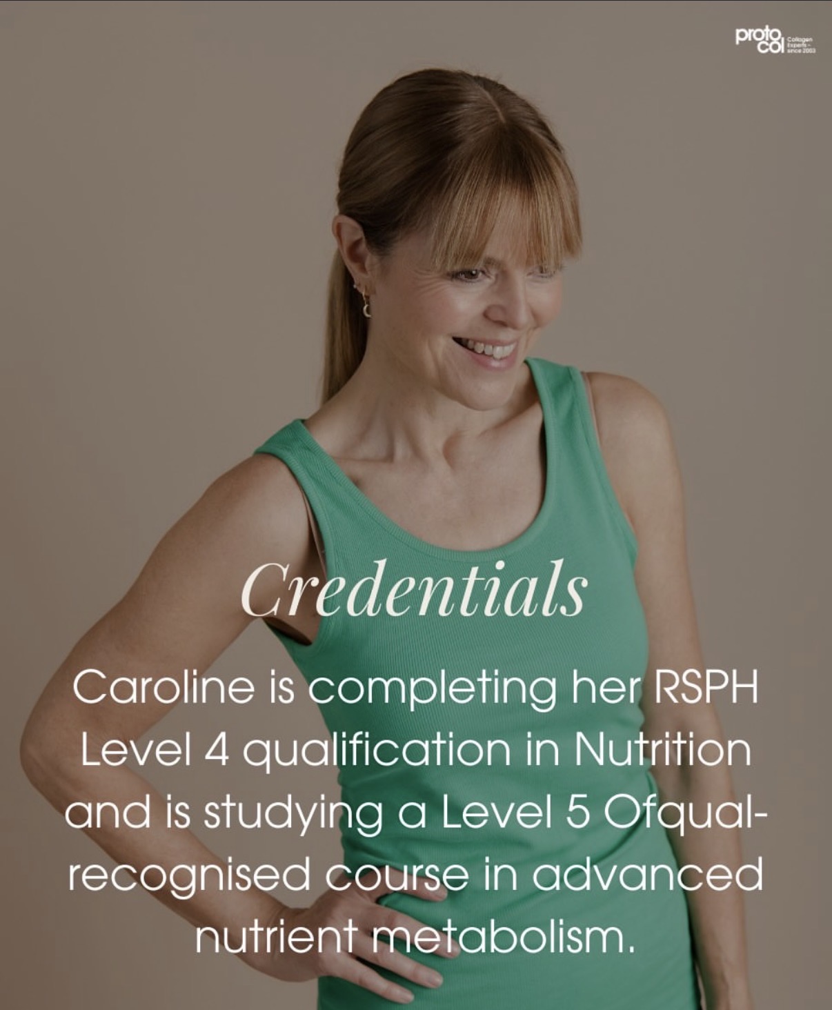 Caroline Sandry - Nutrition credentials with Proto-col
